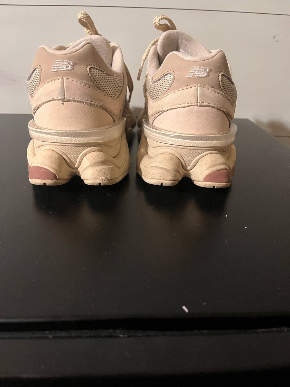New Balance Cream and Tan 9060 sneakers